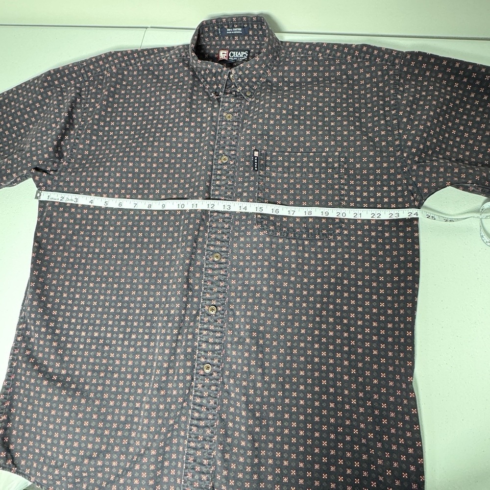 Chaps Ralph Lauren Short Sleeve Cotton Shirt Mens Size L Geometric Print - Picture 6 of 6